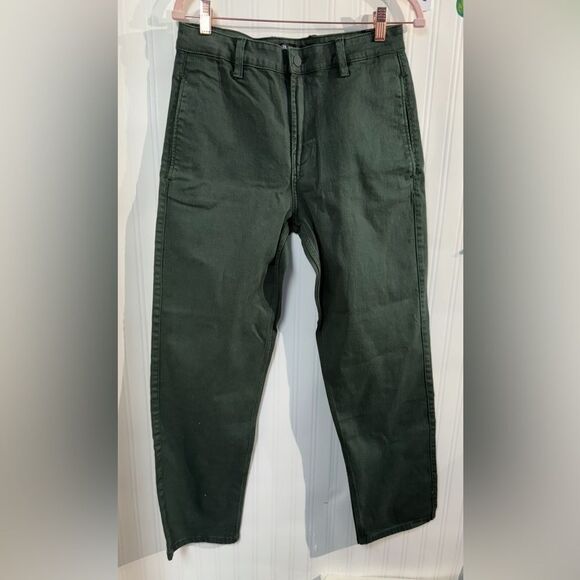 Zara Green Chinos Straight Leg Sz 29 - Picture 1 of 6